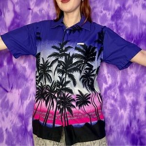 ⭐️ VTG ⭐️ Tropical ombre hawaiian shirt